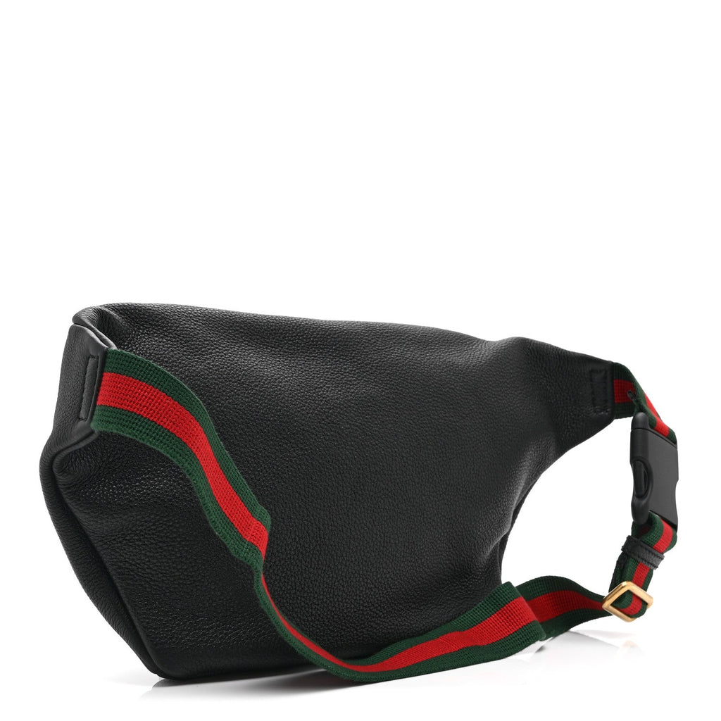 Gucci Grained Calfskin Logo Belt Bag Black