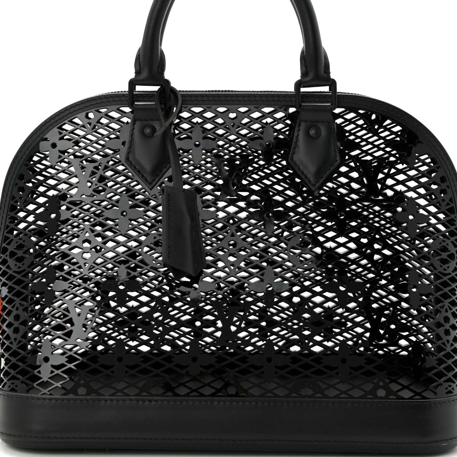 Louis Vuitton Patent Calfskin Laced Monogram Alma PM Black