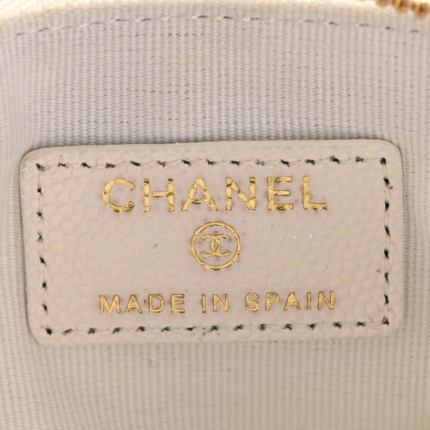 Caviar Quilted Small Cosmetic Case White