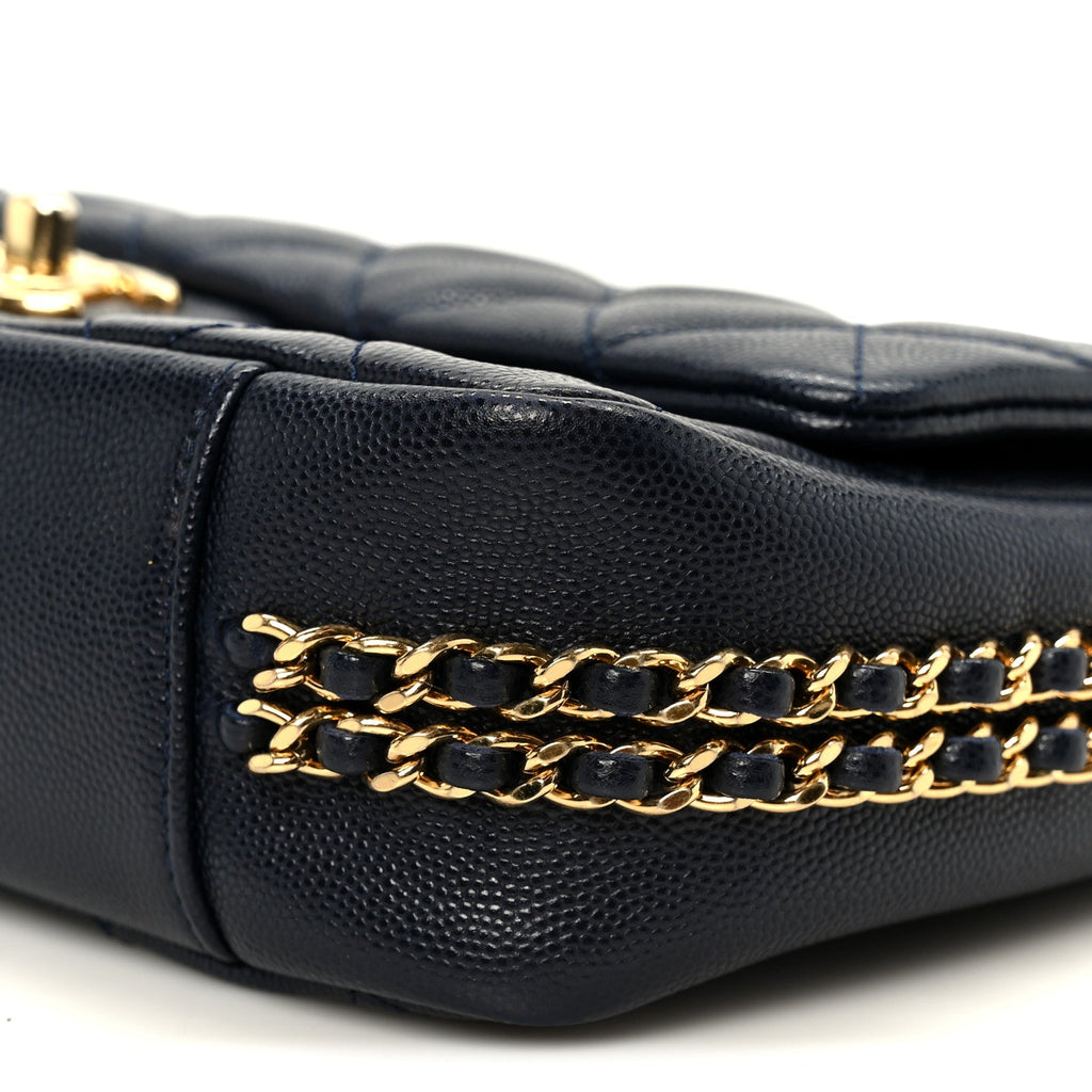Chanel Caviar Quilted Small CC You Flap Navy