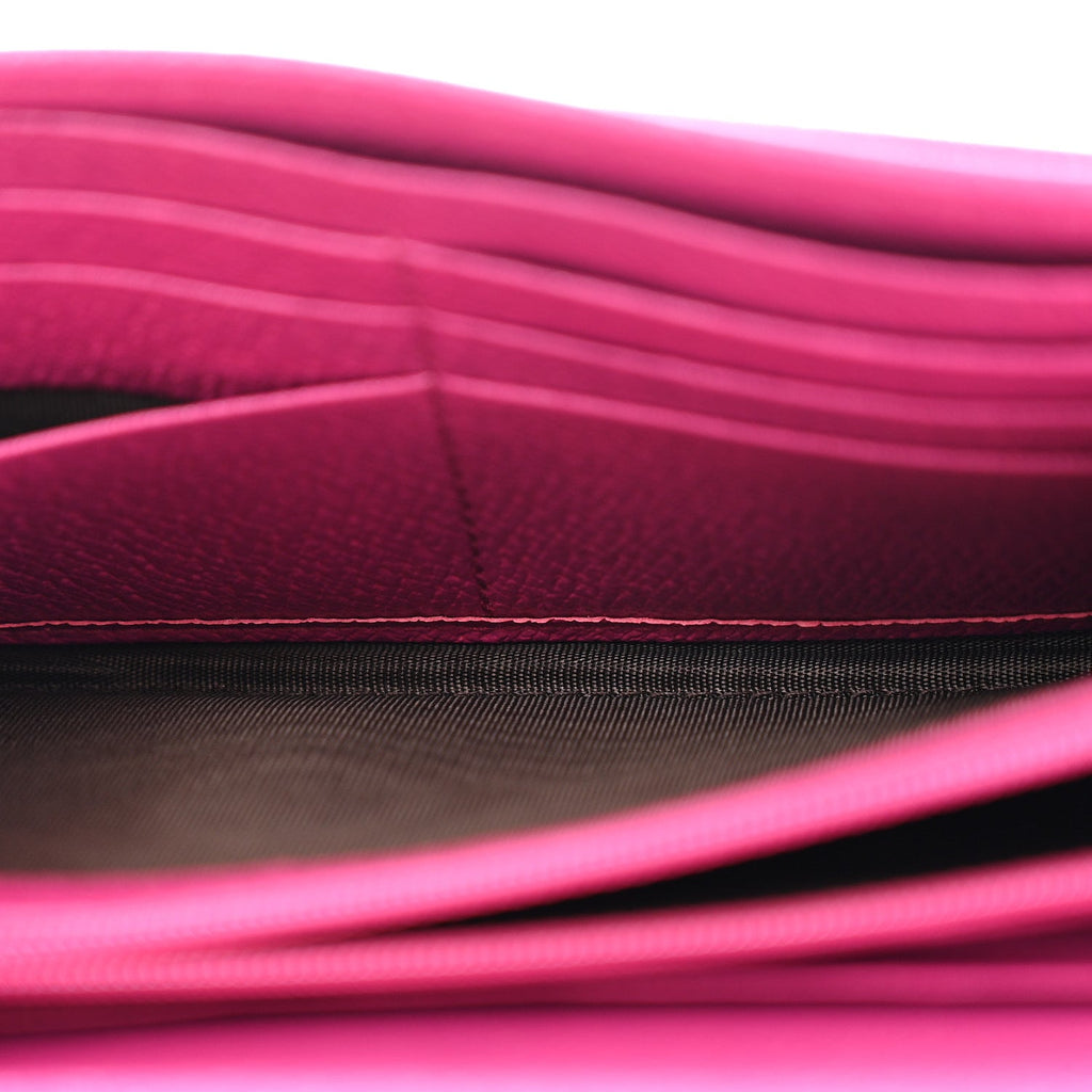 Gucci Calfskin GG Monogram Continental Wallet Beige Fuchsia