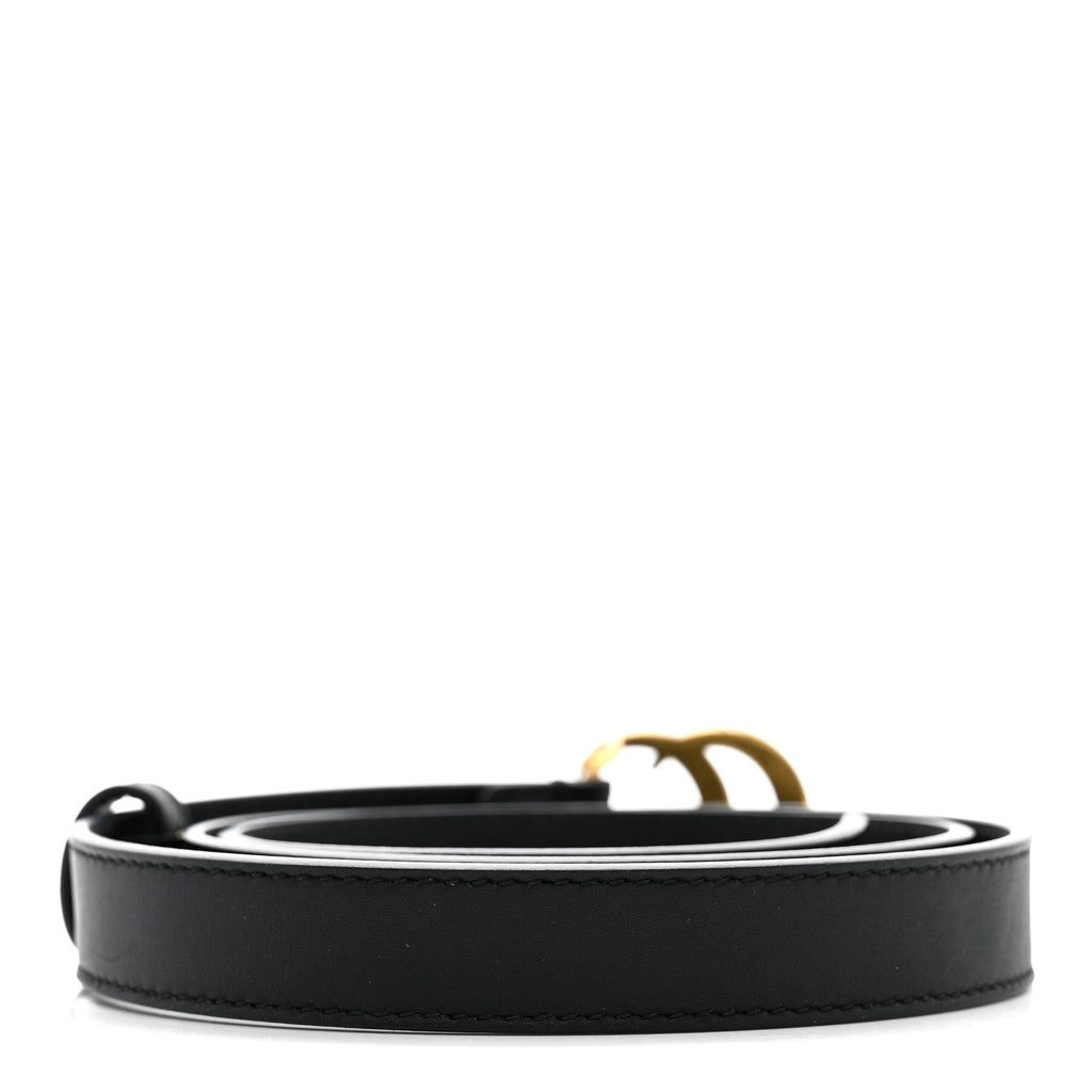 Gucci Calfskin Double G 20mm Belt 80 32 Black