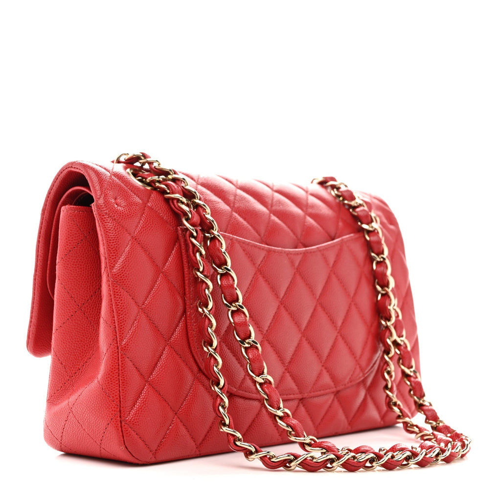 Chanel Caviar Quilted Medium Double Flap Red