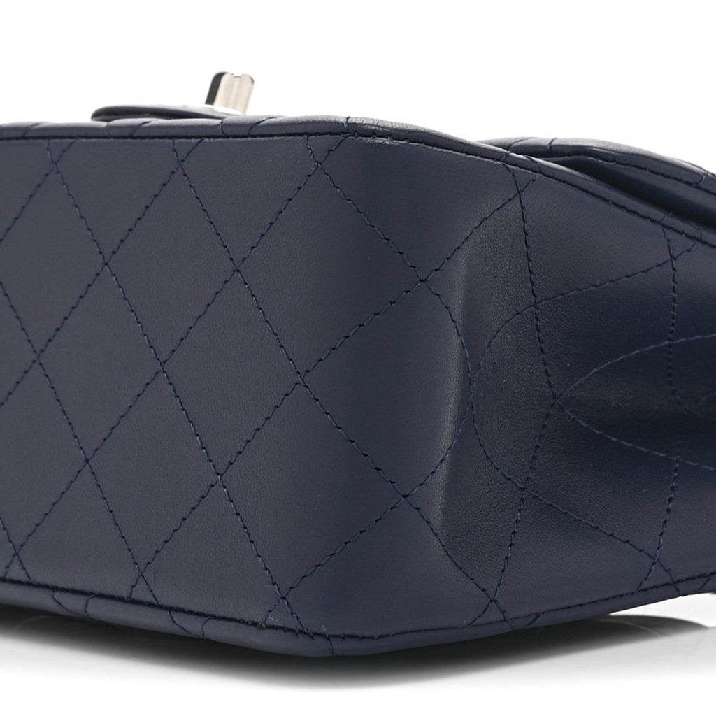 Chanel Lambskin Quilted Mini Square Flap Navy