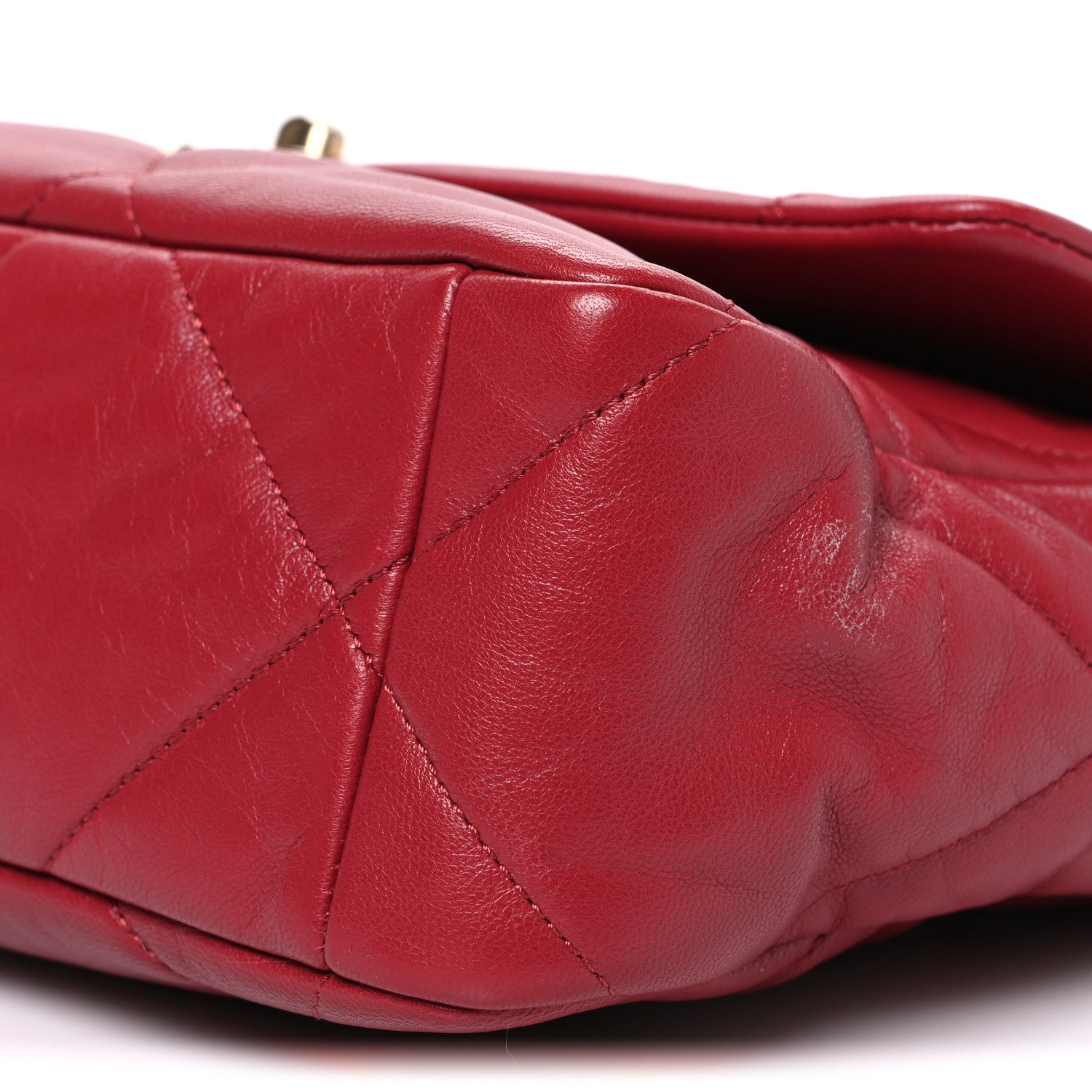 Chanel Goatskin Quilted Large Chanel 19 Flap Red