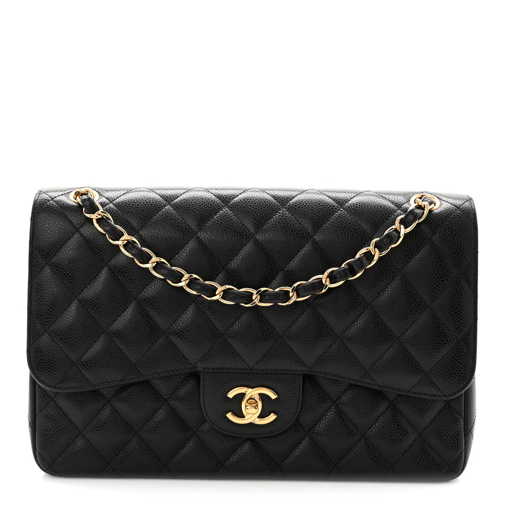 Chanel Caviar Quilted Jumbo Double Flap Black