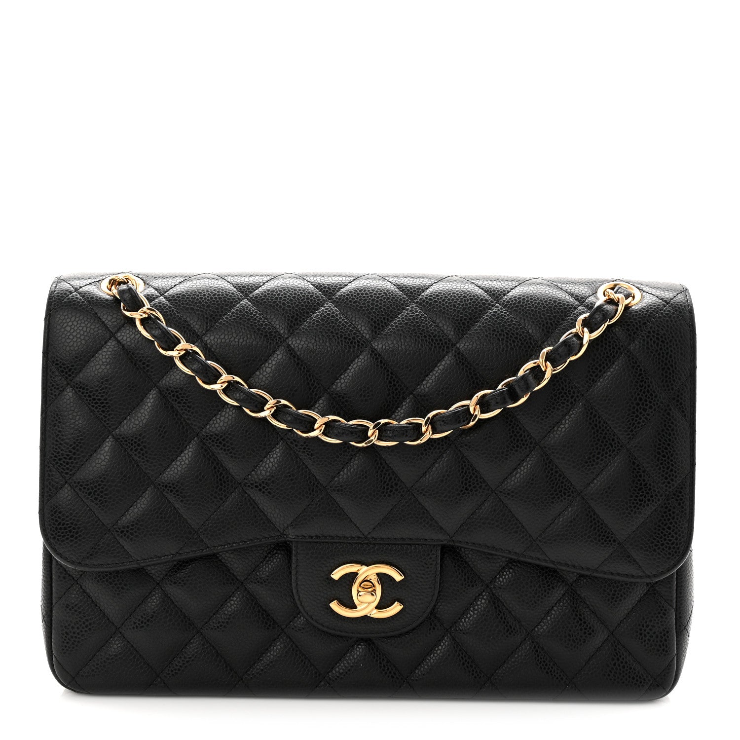 Chanel Caviar Quilted Jumbo Double Flap Black