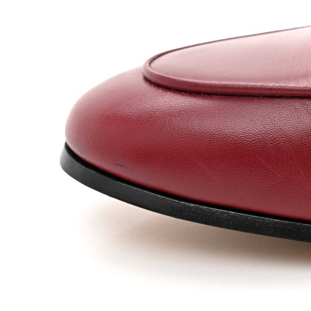 Gucci Betis Glamour Calfskin Womens Jordaan Loafers 37 Rosso Ancora