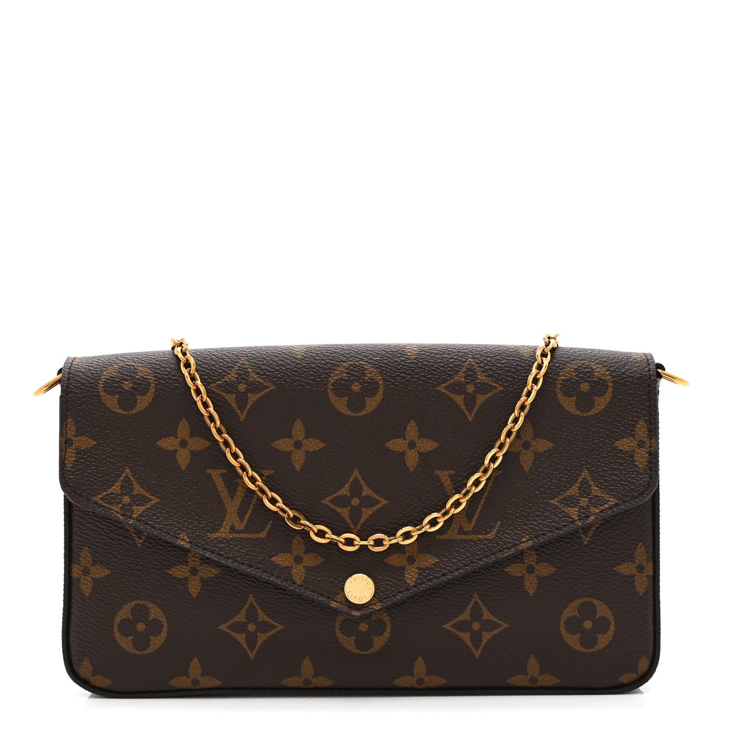 Louis Vuitton Monogram Pochette Felicie Chain Wallet Fuchsia