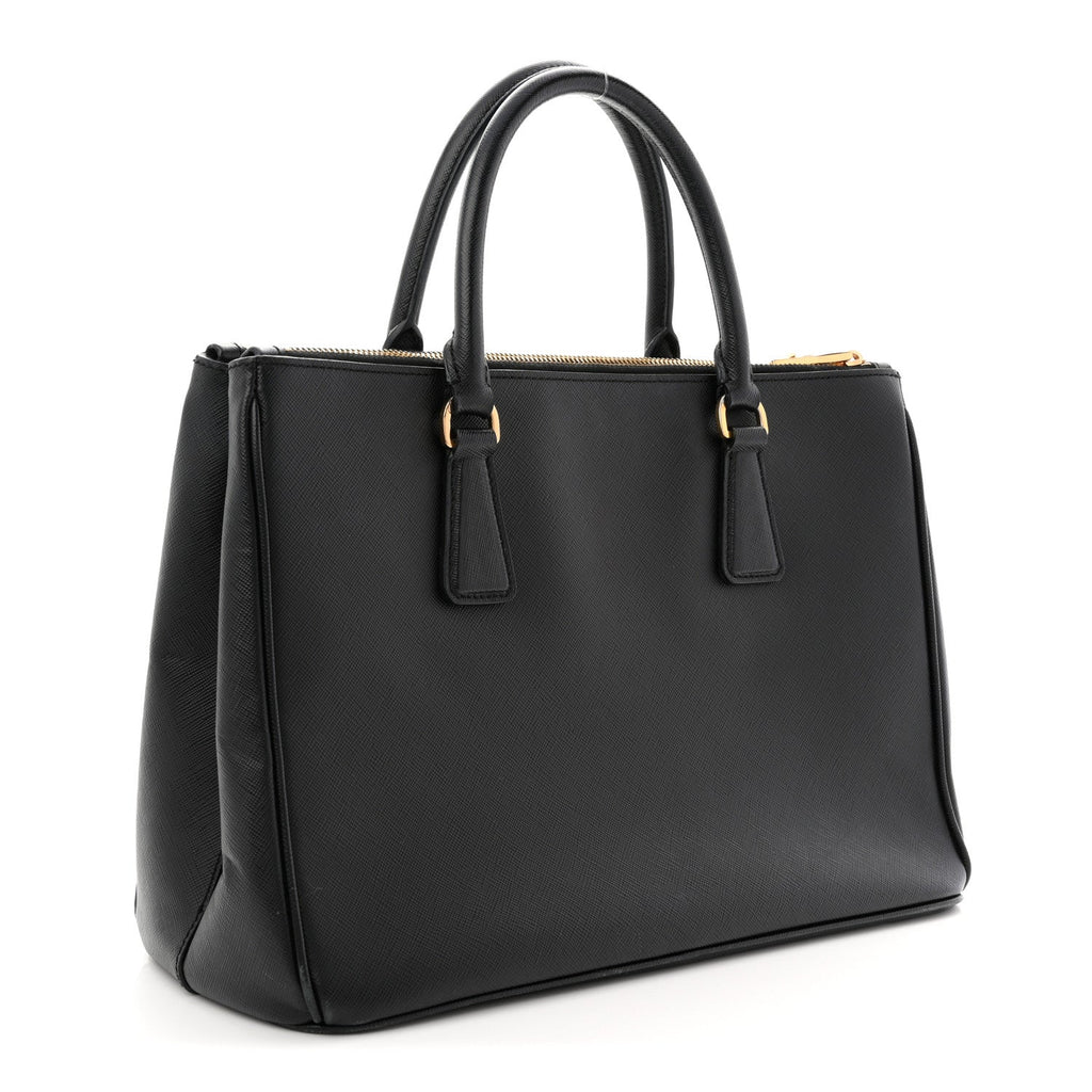 Prada Saffiano Medium Galleria Double Zip Tote Black