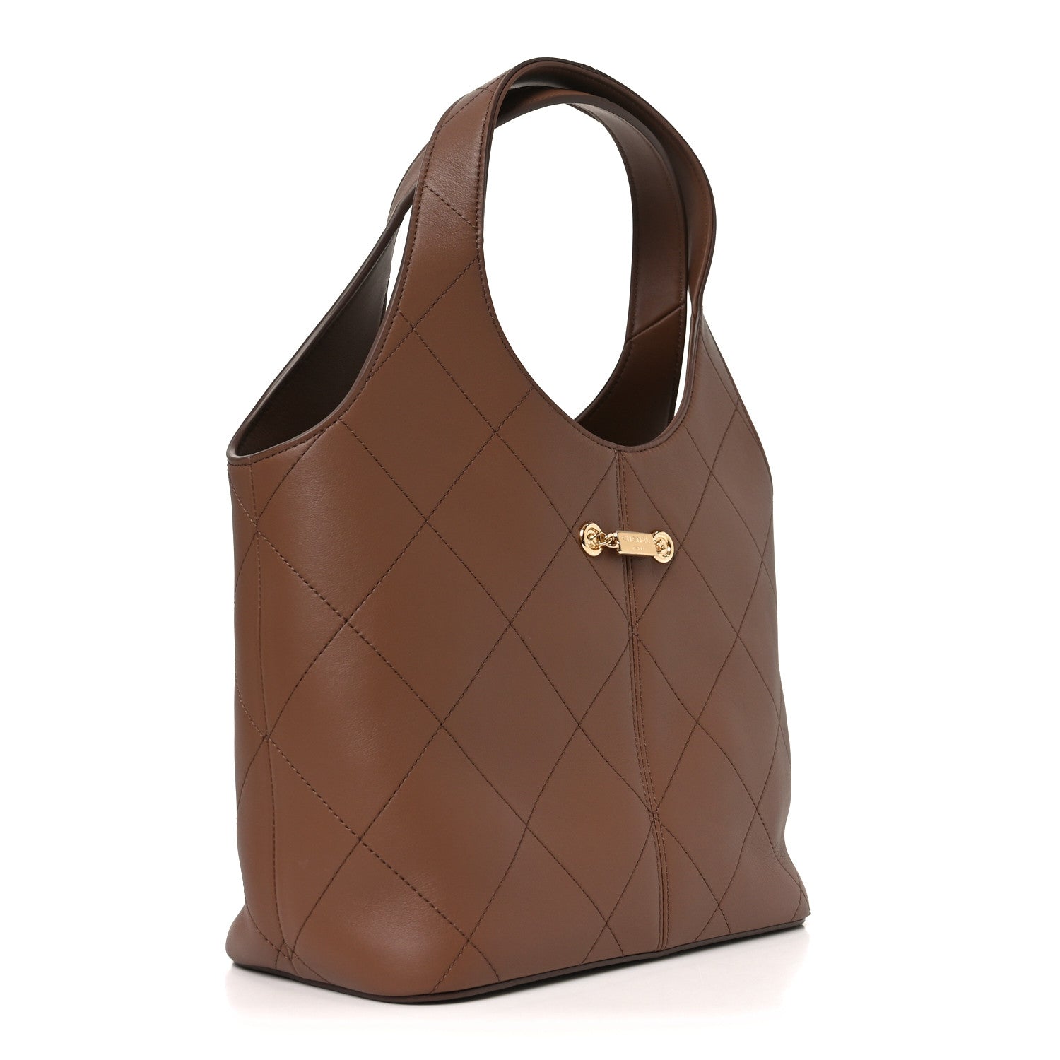 Chanel Calfskin Quilted Small Shopping Bag Brown
