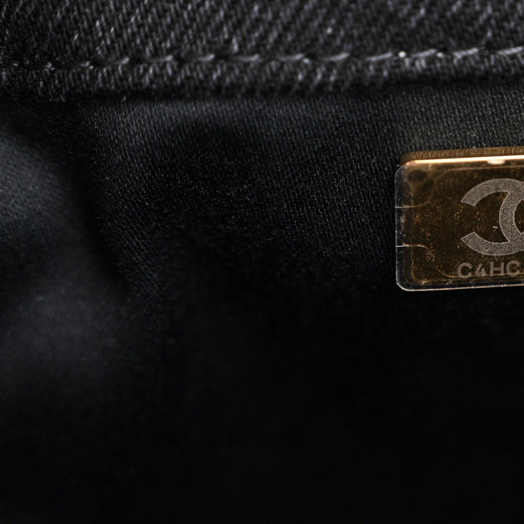 Chanel Washed Denim Quilted Mini Chanel 25 Handbag Black