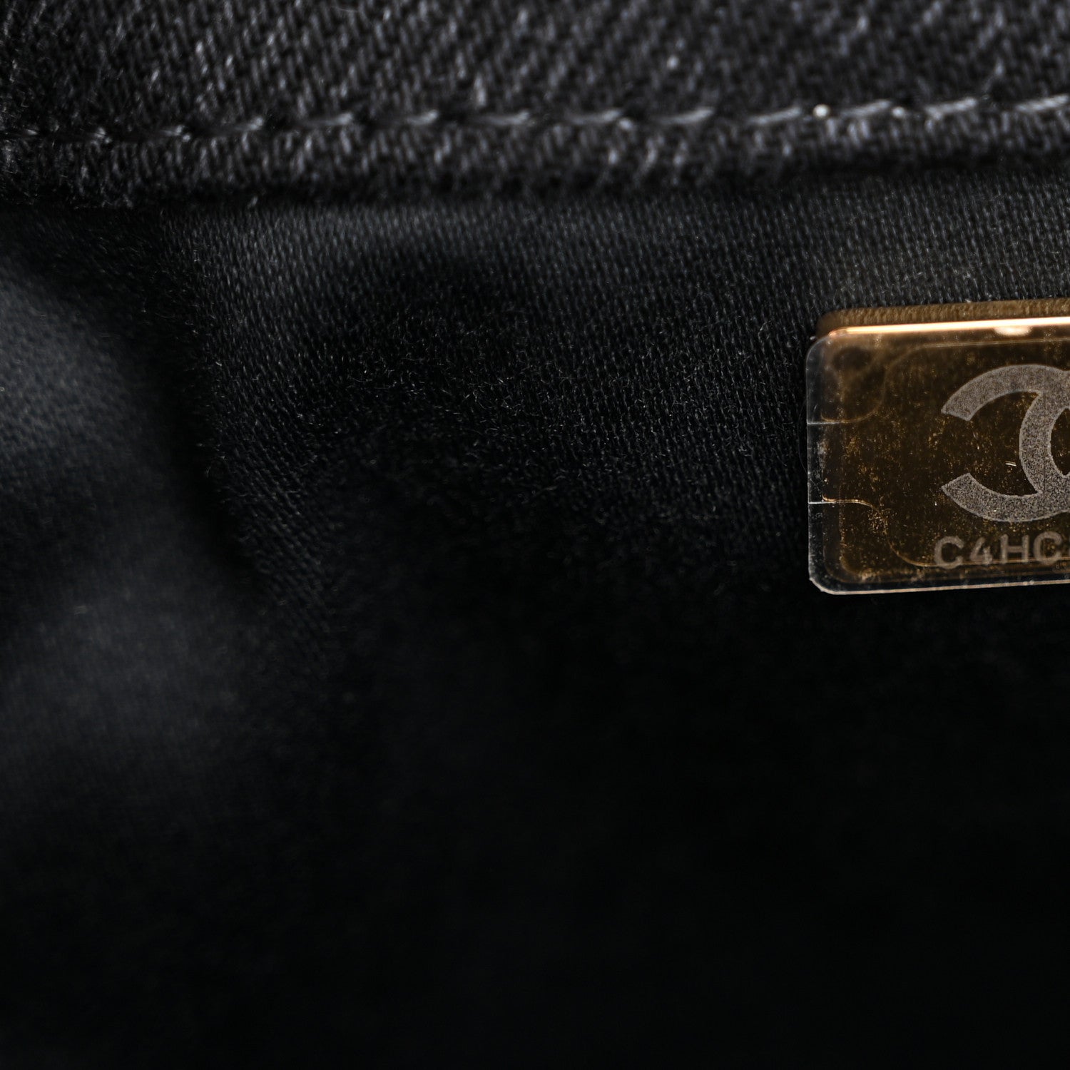 Chanel Washed Denim Quilted Mini Chanel 25 Handbag Black
