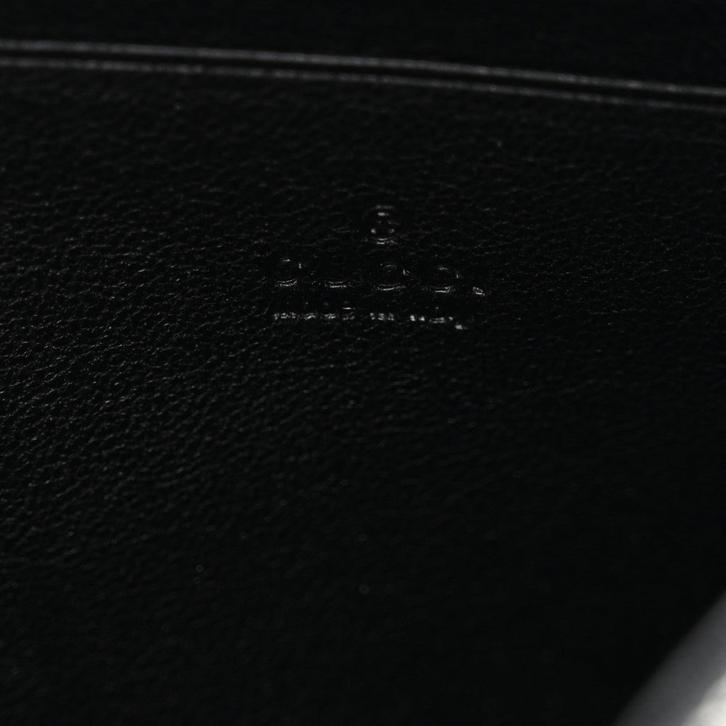 Gucci Sakai Be Green Calfskin Diagonal Stitched Blondie Wallet on Chain Black