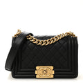 Chanel Lambskin Quilted Small Boy Flap Black