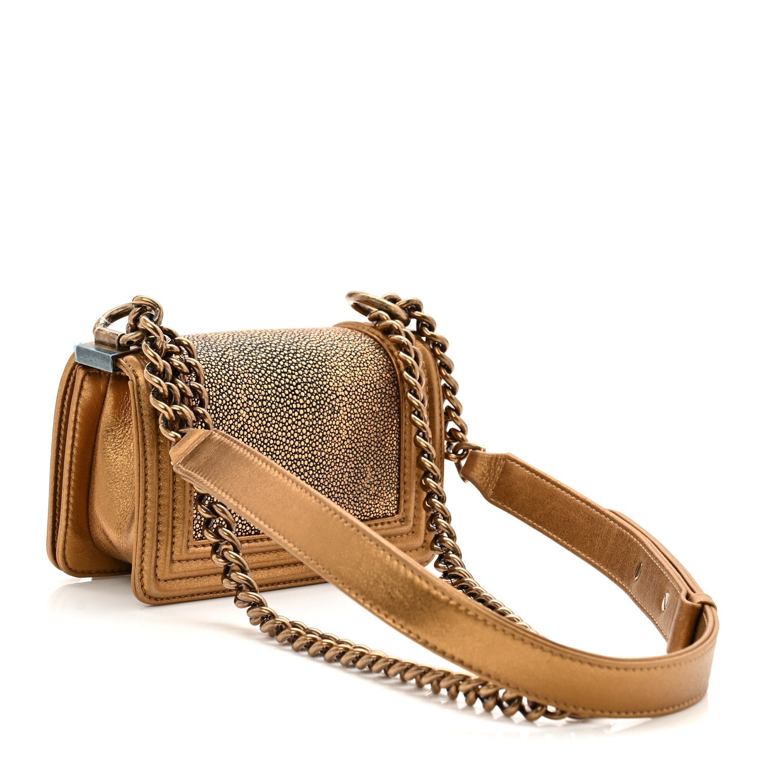 Chanel Galuchat Stingray Mini Boy Flap Gold