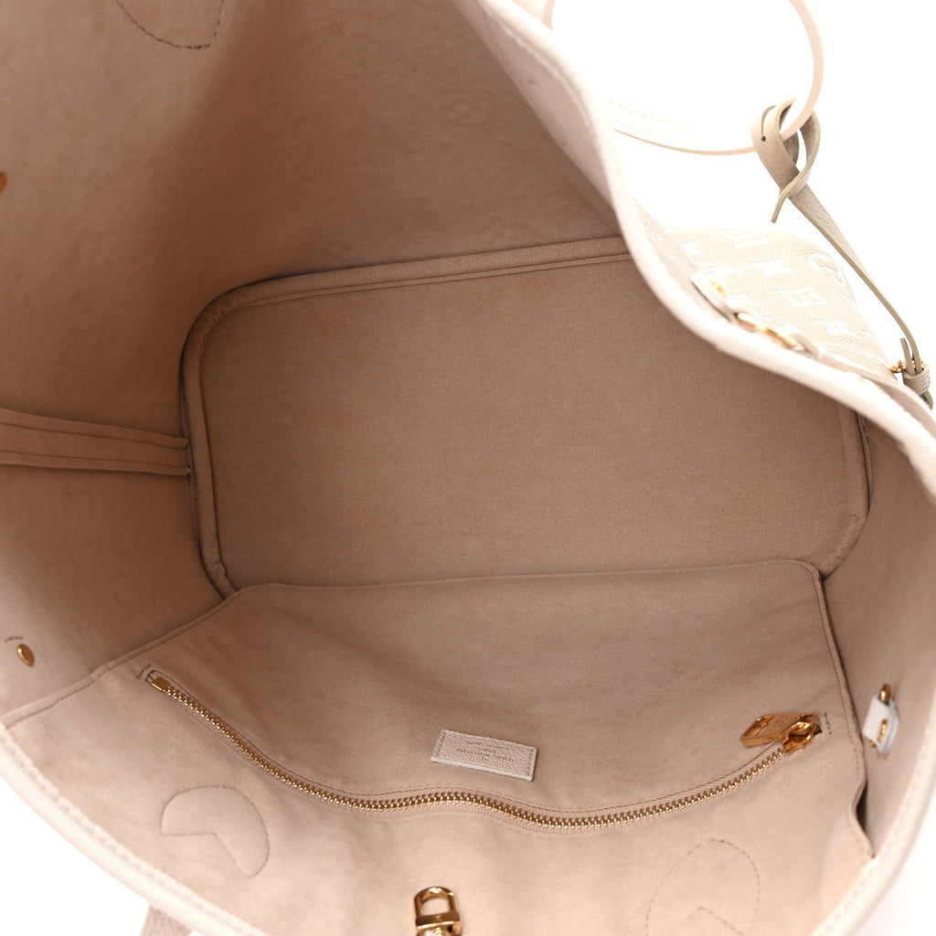 Louis Vuitton Empreinte Monogram Spring In The City Neverfull MM Kaki Beige Cream