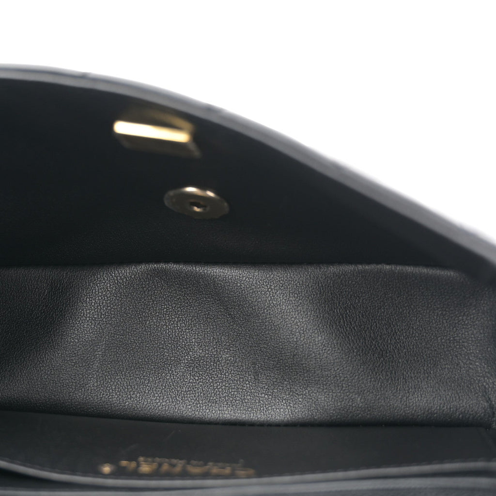 Chanel Lambskin Quilted Mini Rectangular Flap Black