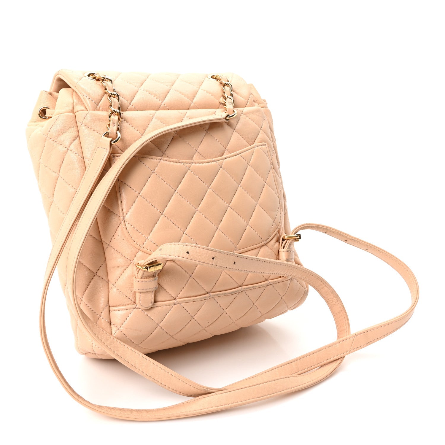 Chanel Calfskin Quilted Small Urban Spirit Backpack Beige