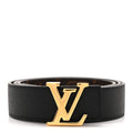 Louis Vuitton Calfskin Monogram 30mm LV Initiales Reversible Belt 85 34 Black
