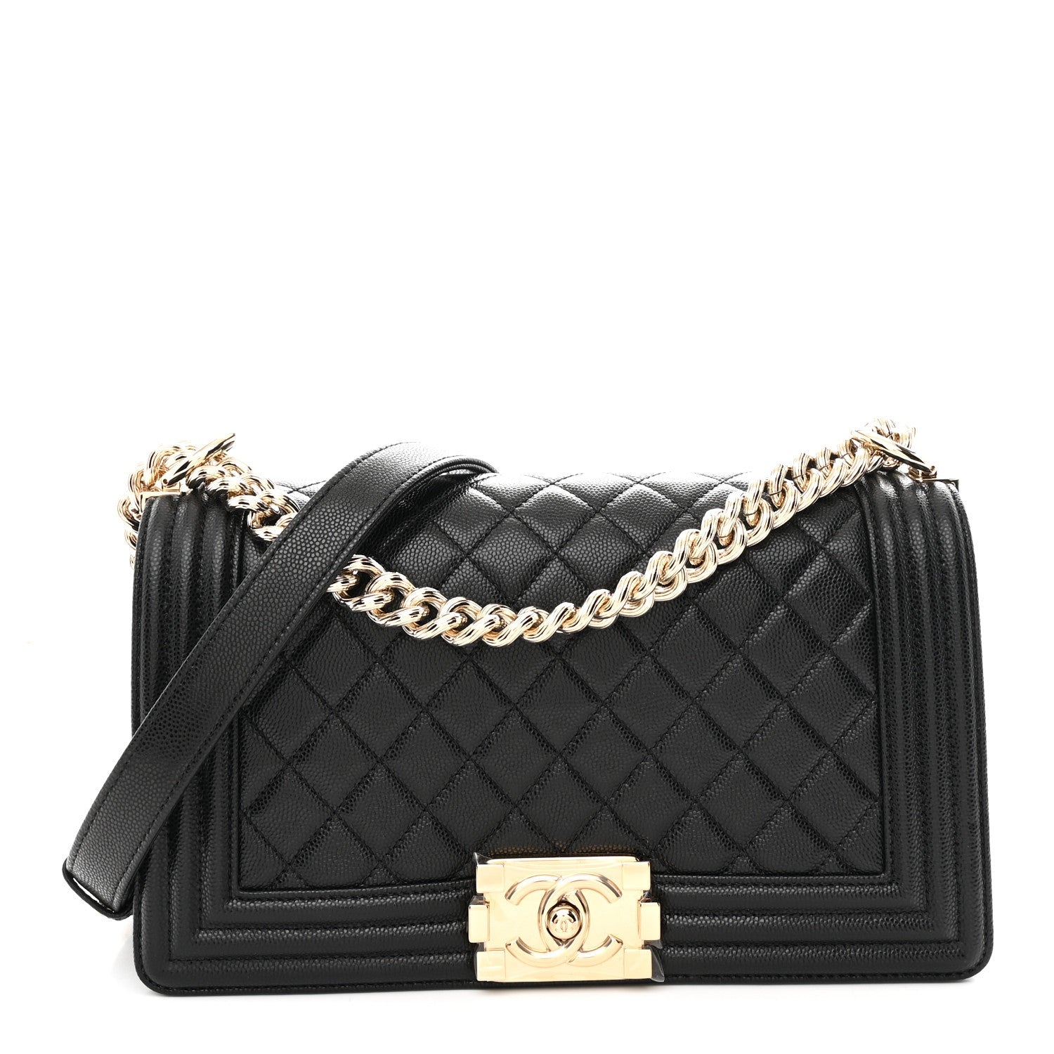 Chanel Caviar Quilted Medium Boy Flap Black