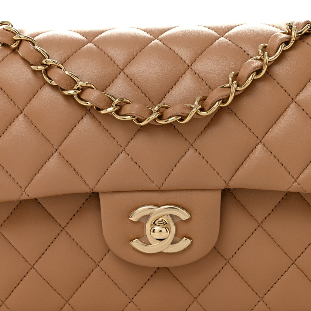 Chanel Lambskin Quilted Small Double Flap Brown
