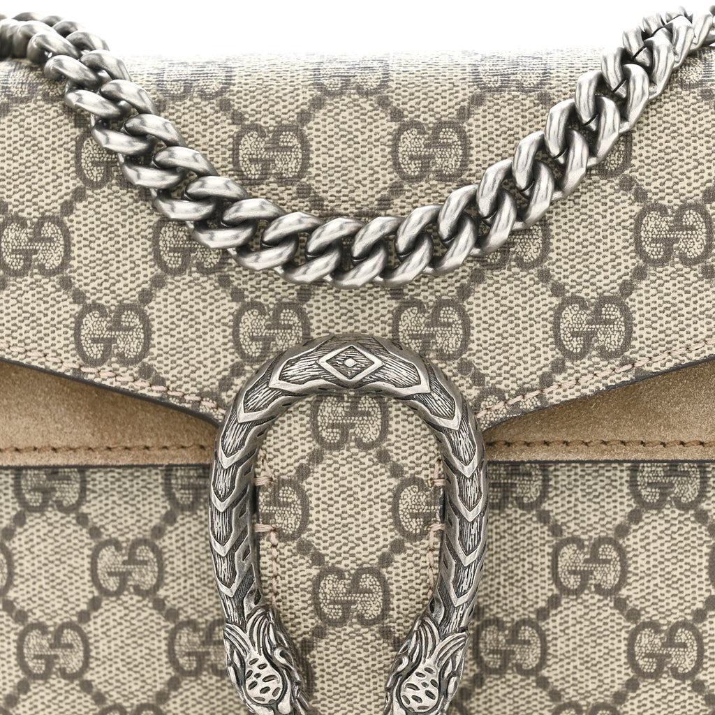 Gucci GG Supreme Monogram Mini Dionysus Shoulder Bag Taupe