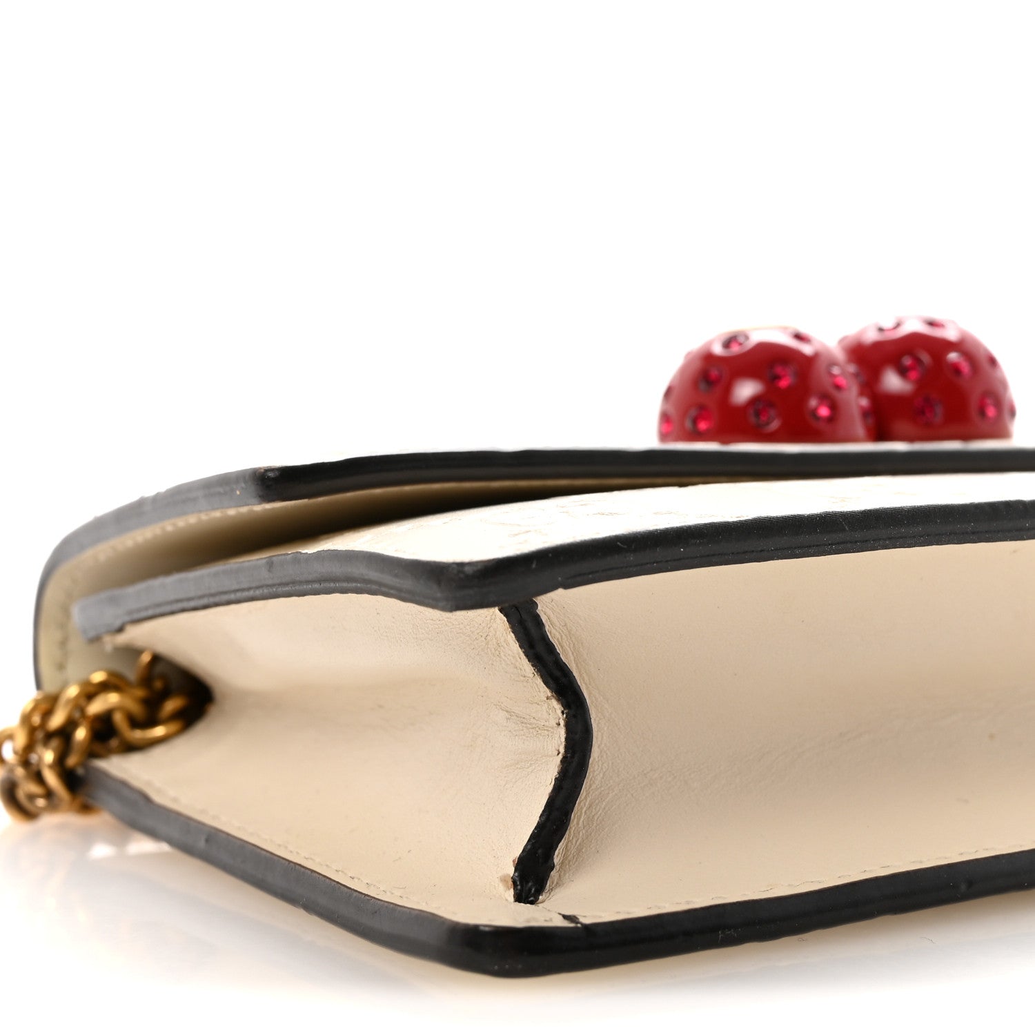 Gucci Guccissima Mini Cherry Chain Bag White