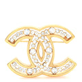 Crystal CC Brooch Gold