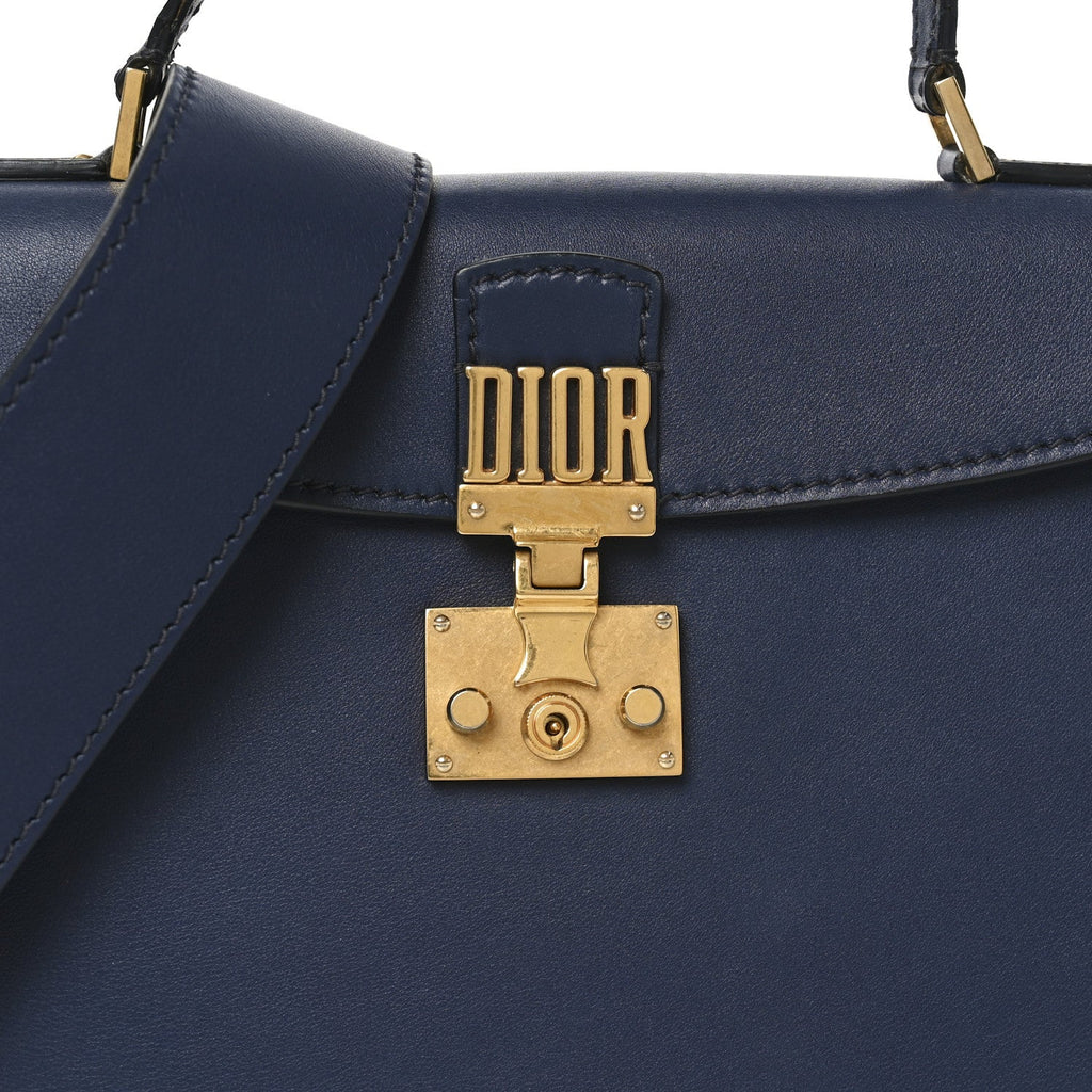 Christian Dior Calfskin Dioraddict Top Handle Navy Blue