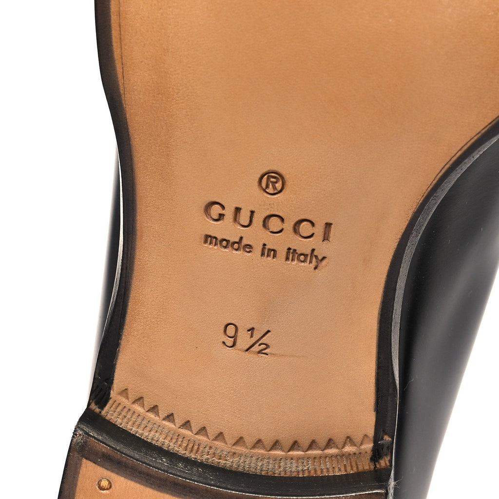 Gucci Betis Glamour Calfskin Mens Jordaan Loafers 9.5 Black