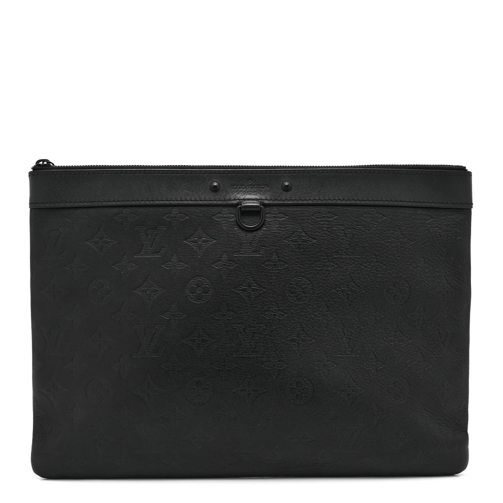 Louis Vuitton Calfskin Monogram Shadow Discovery Pochette Black