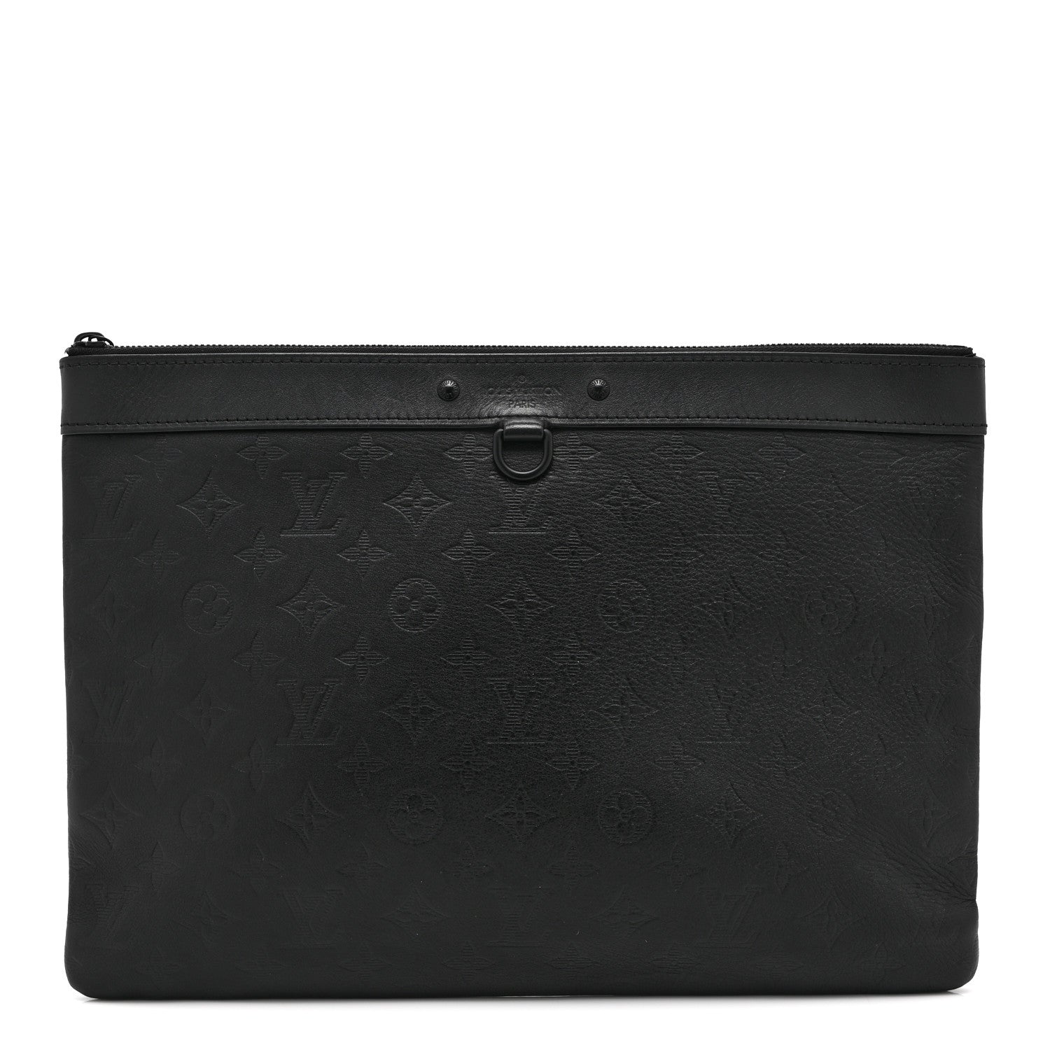 Louis Vuitton Calfskin Monogram Shadow Discovery Pochette Black