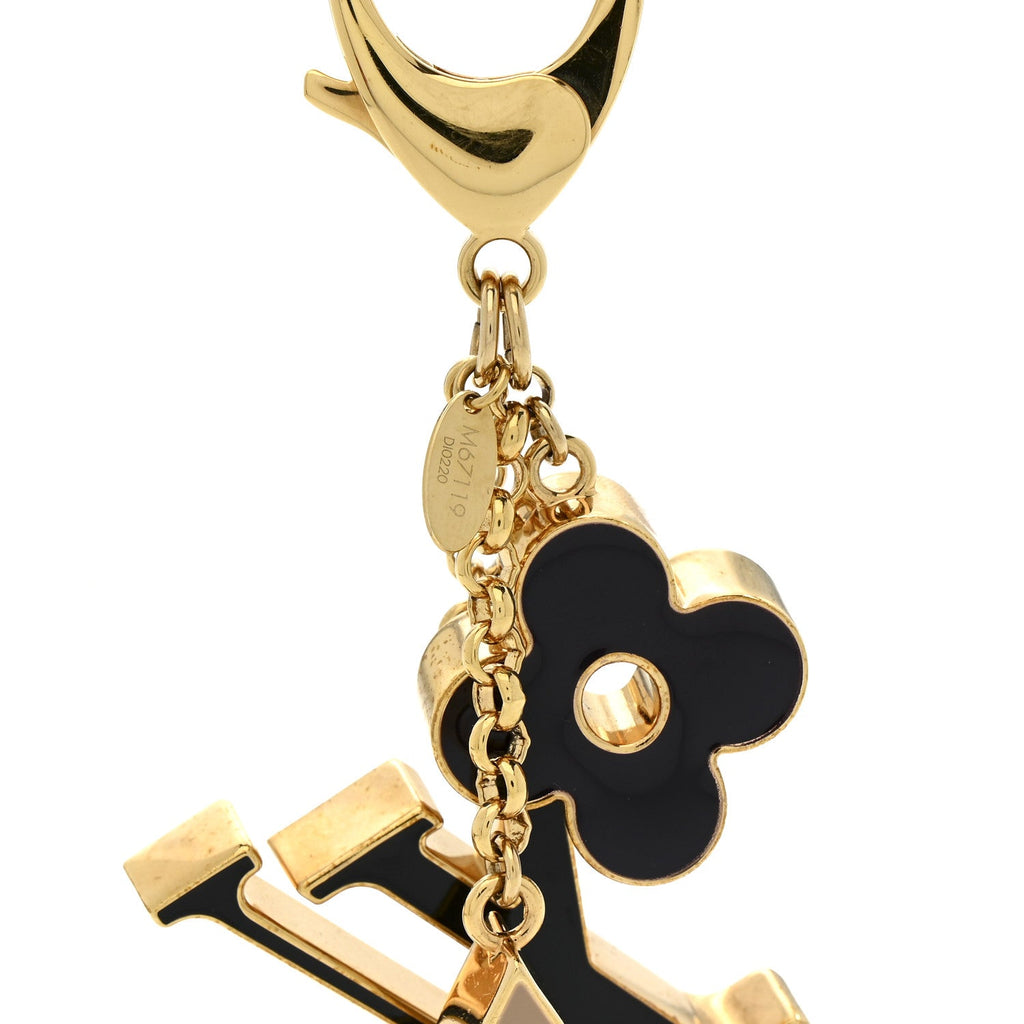 Louis Vuitton Metal Enamel Fleur De Monogram Bag Charm Dore