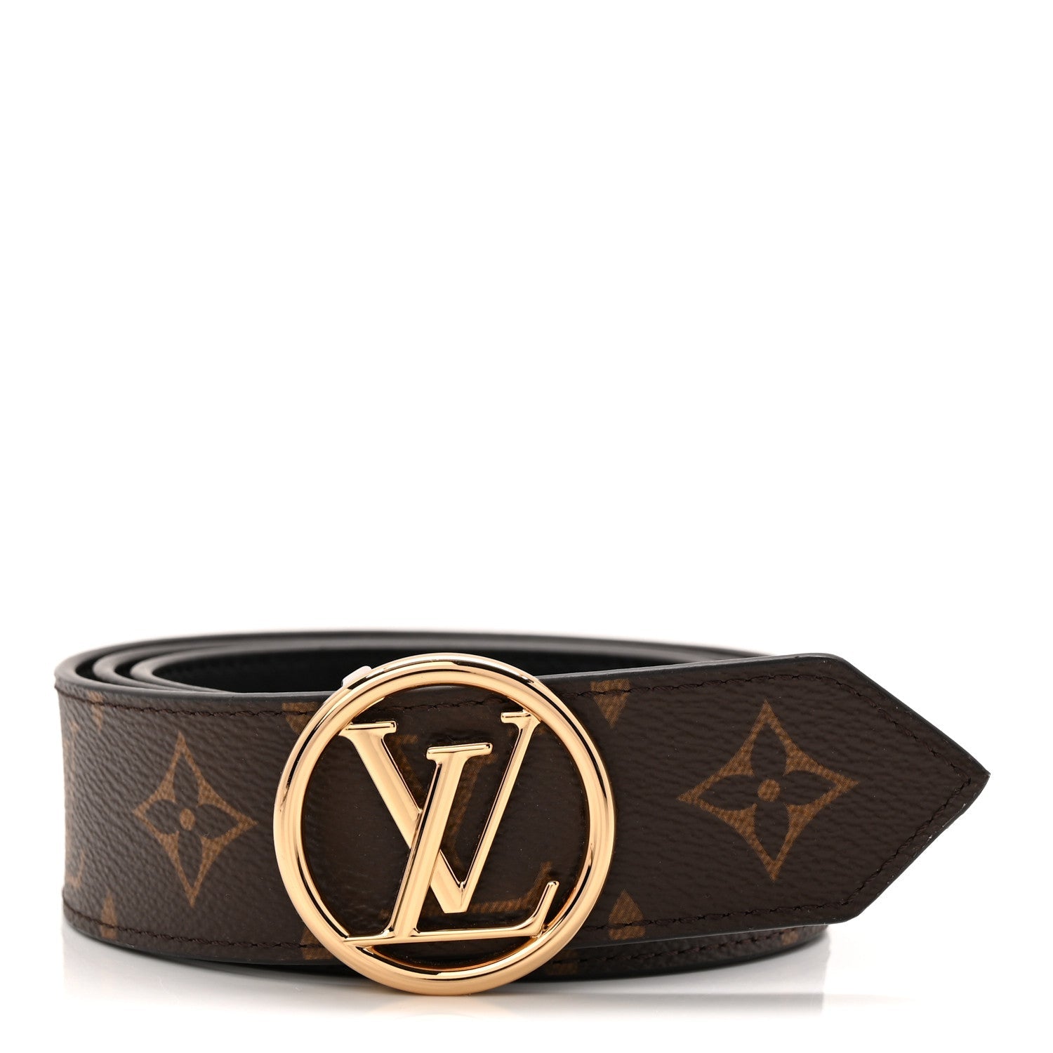 Louis Vuitton Monogram Calfskin 35mm LV Circle Reversible Belt 80 32 Black