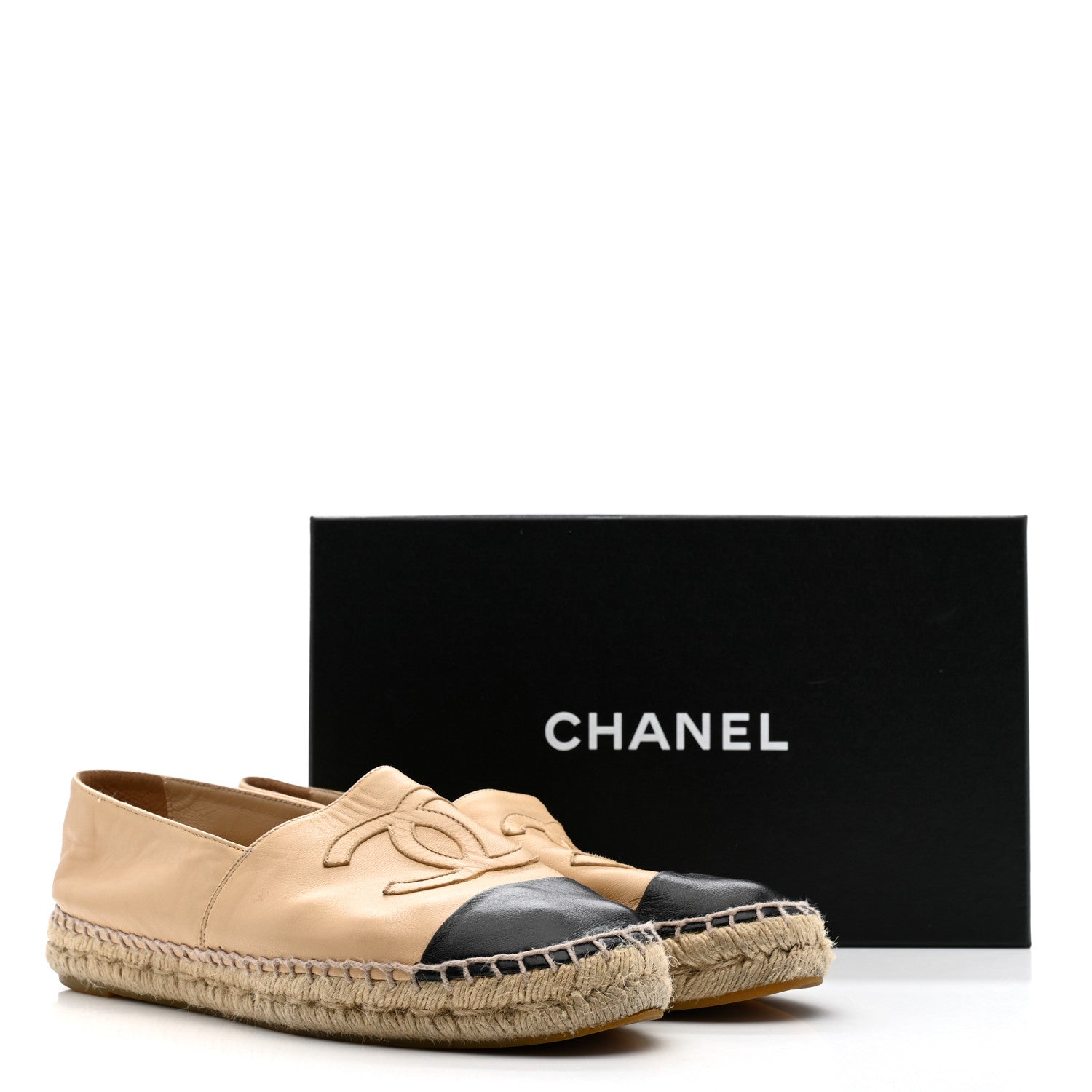 Lambskin CC Espadrilles 39 Beige Black