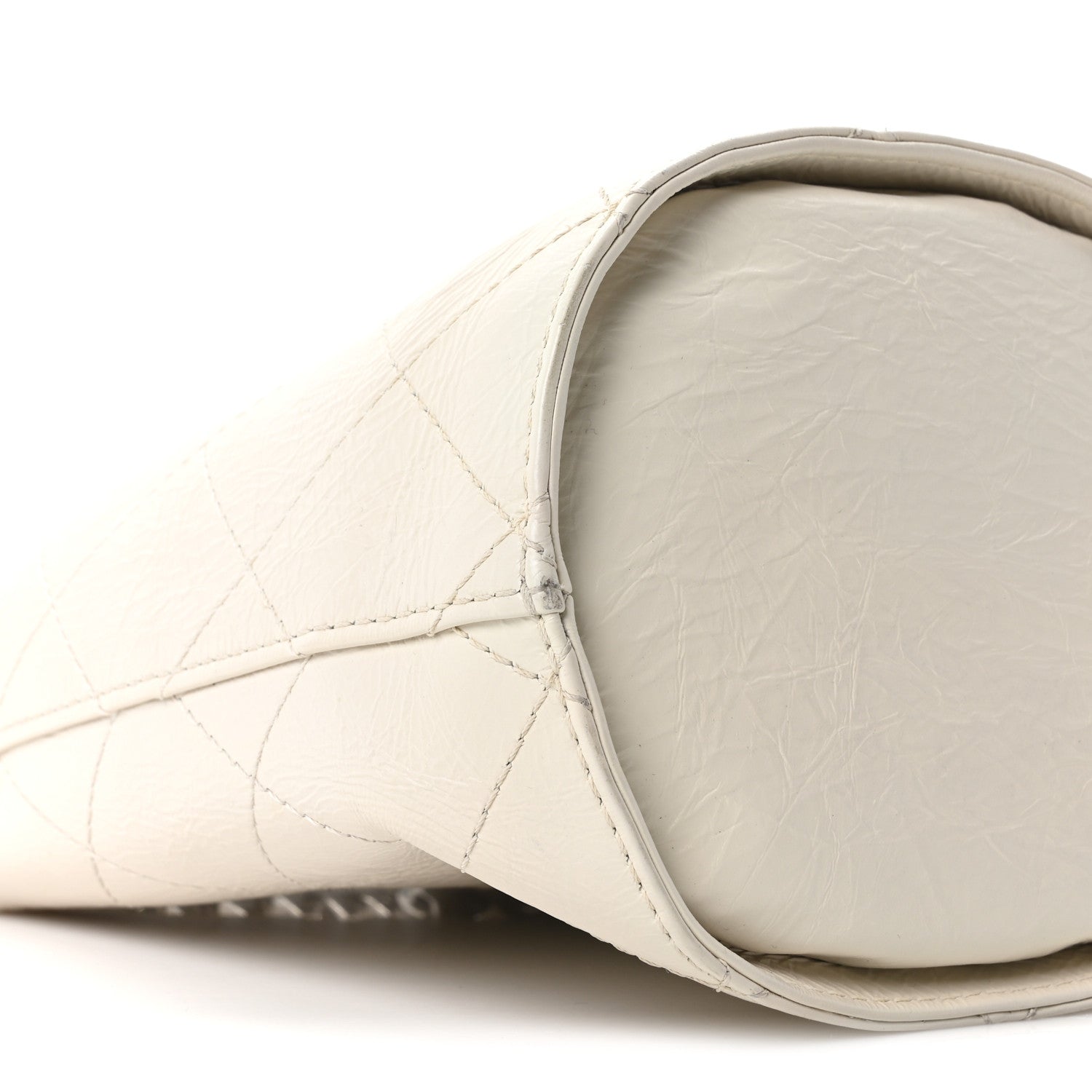Chanel Crumpled Calfskin Bucket Bag White