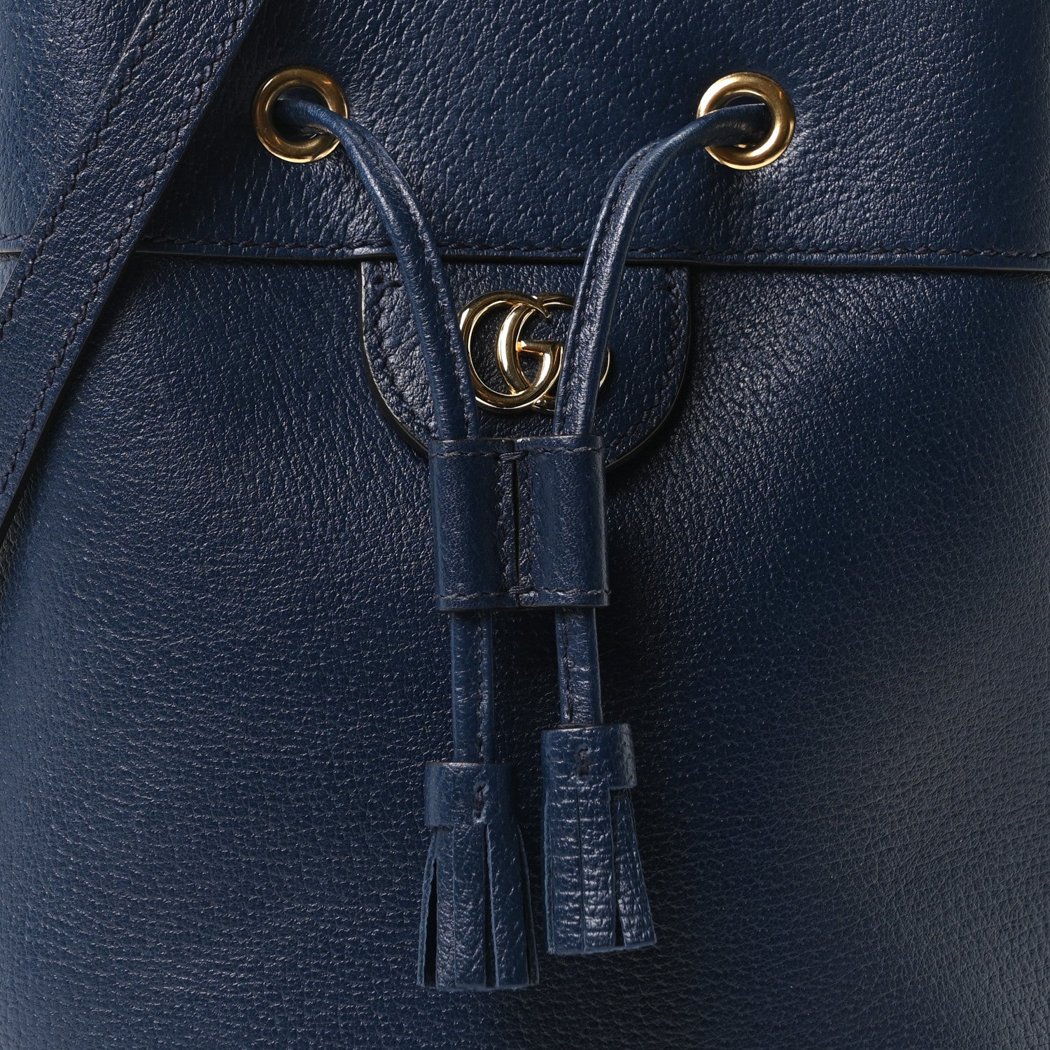 Gucci Soft Textured Calfskin Web Small Ophidia Bucket Bag Blue Agata
