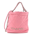 Chanel Shiny Calfskin Quilted Mini Chanel 22 Pink