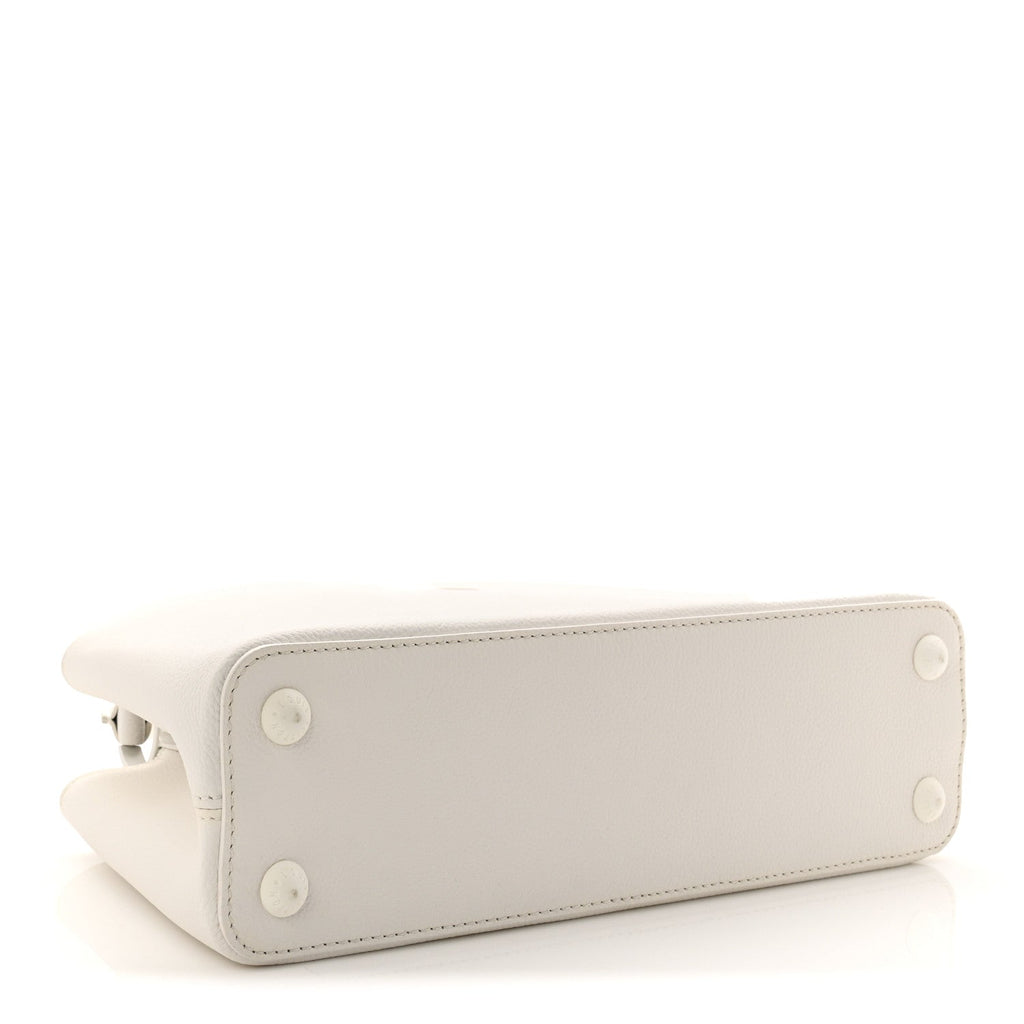 Louis Vuitton Taurillon Capucines East West MM Optic White