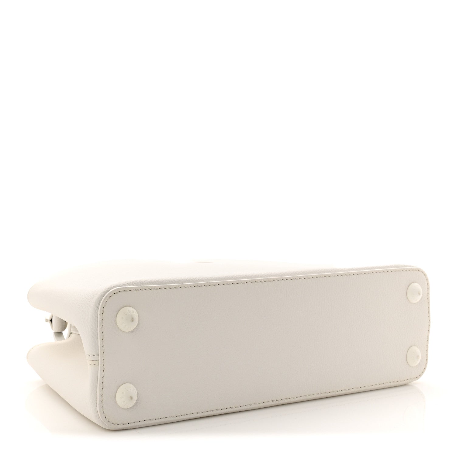 Louis Vuitton Taurillon Capucines East West MM Optic White