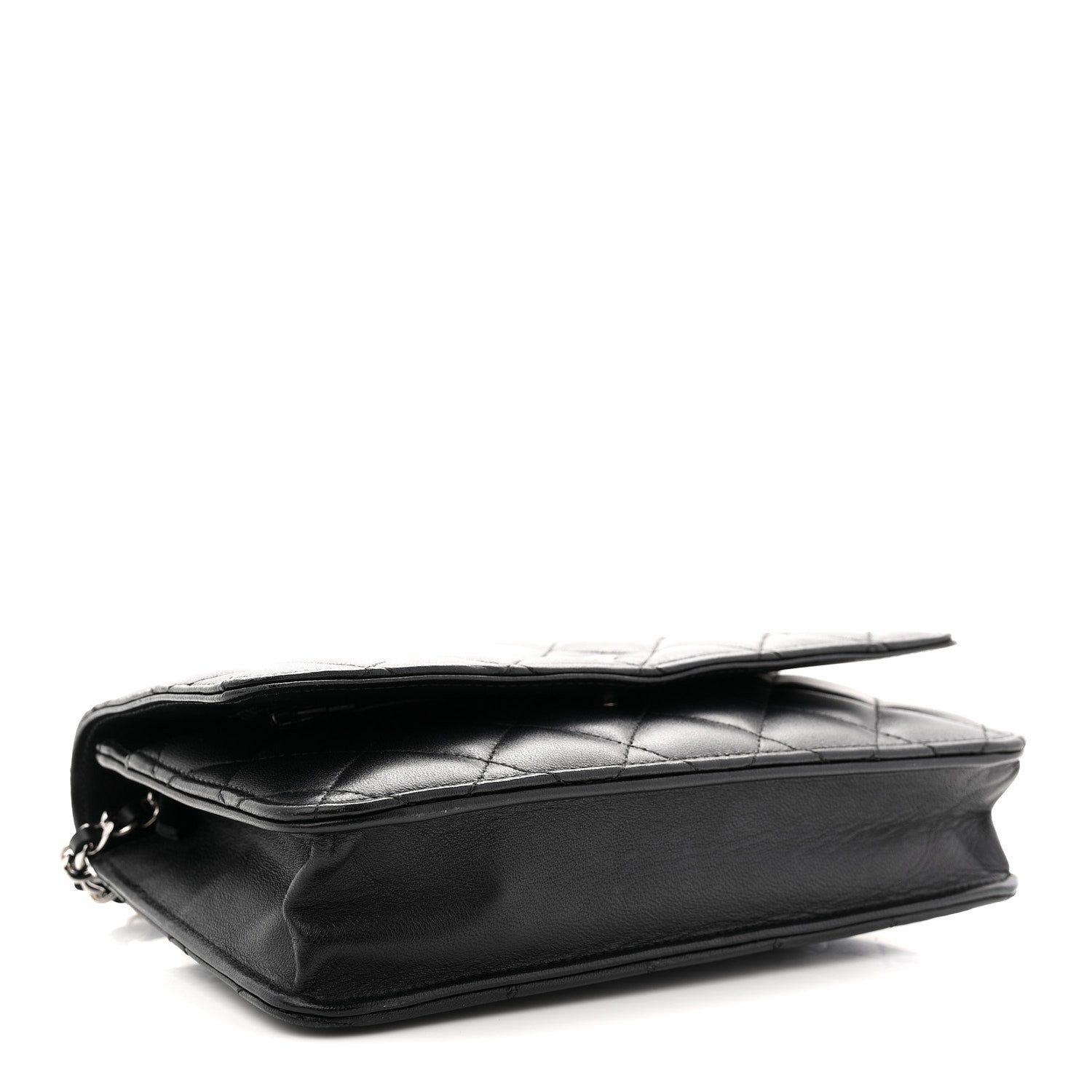 Chanel Lambskin Quilted Wallet On Chain WOC Black
