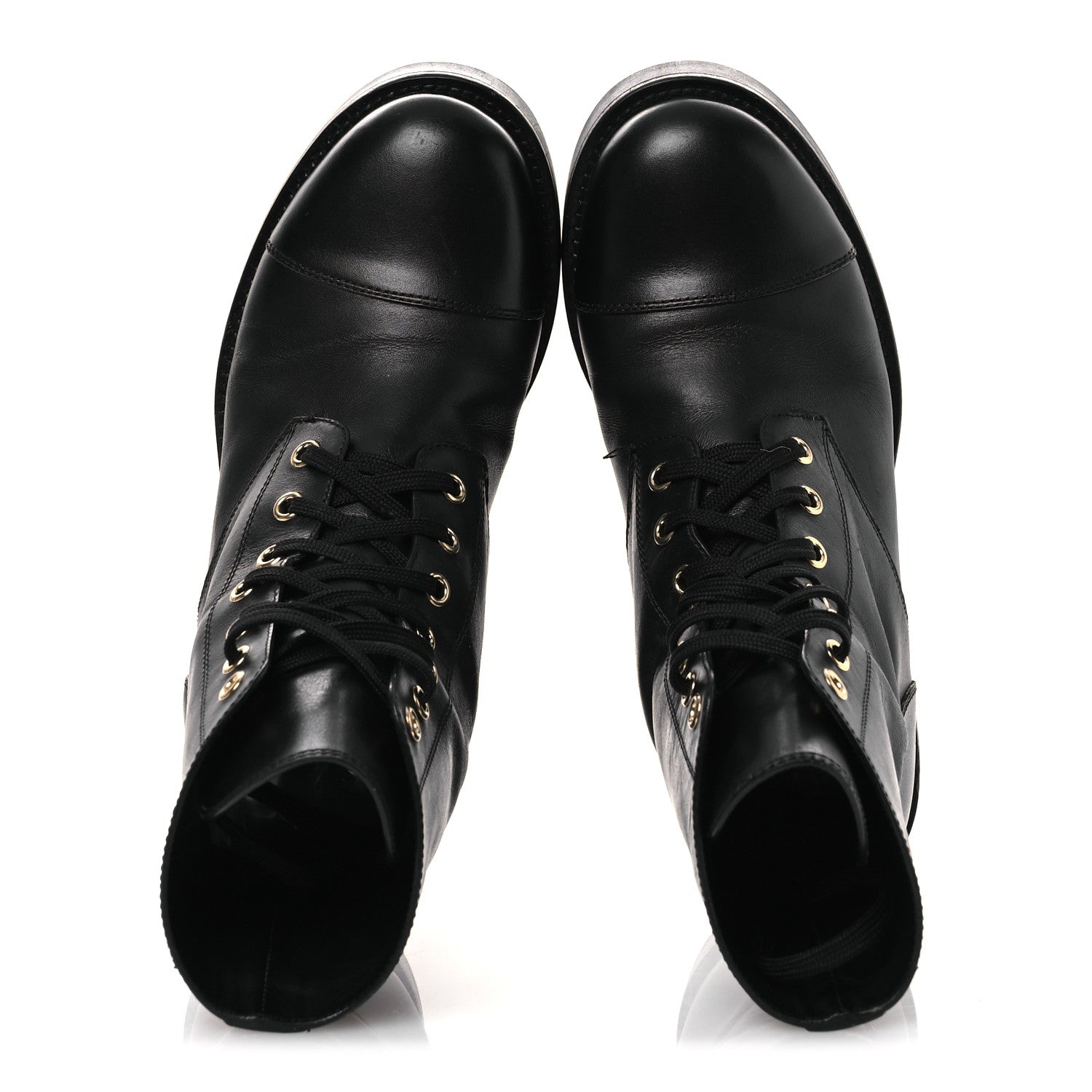 Louis Vuitton Calfskin Flat Ranger Boots 36.5 Black