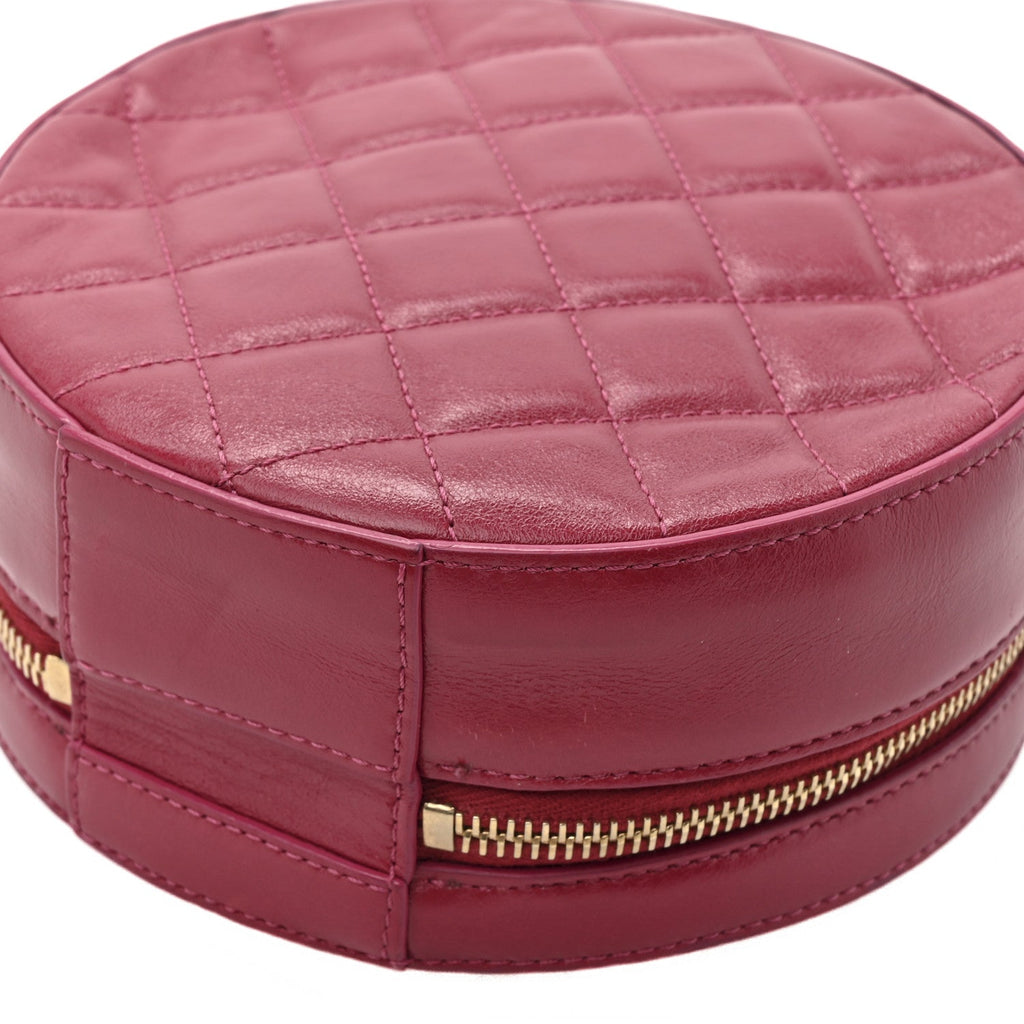 Chanel Glazed Calfskin Round As Earth Evening Bag Rouge