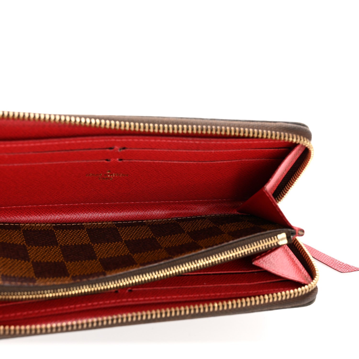 Louis Vuitton Damier Ebene Clemence Wallet Cherry