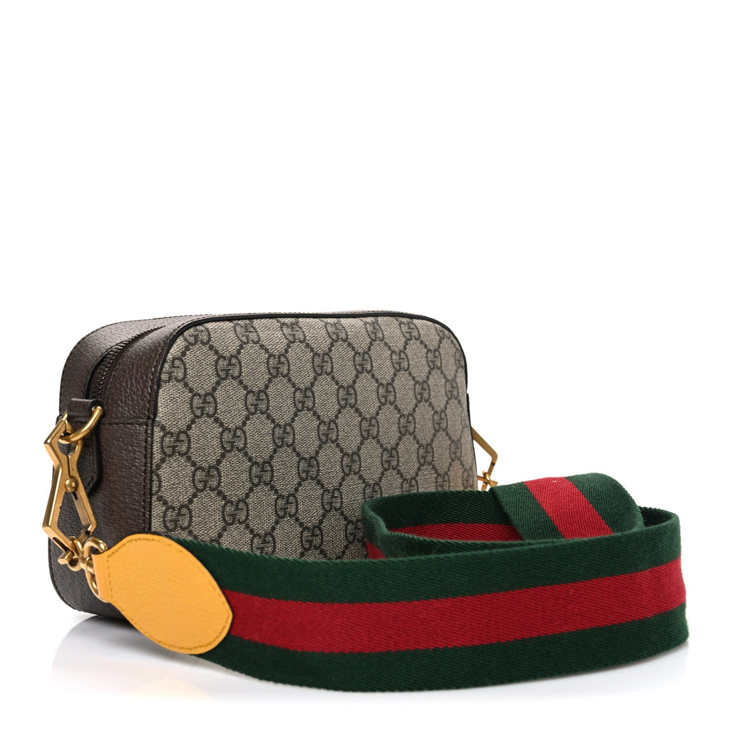 Gucci GG Supreme Monogram Web Neo Vintage Shoulder Bag Beige New Acero Crop