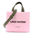 Louis Vuitton Calfskin Mini Shopper Tote Khaki Green Pink