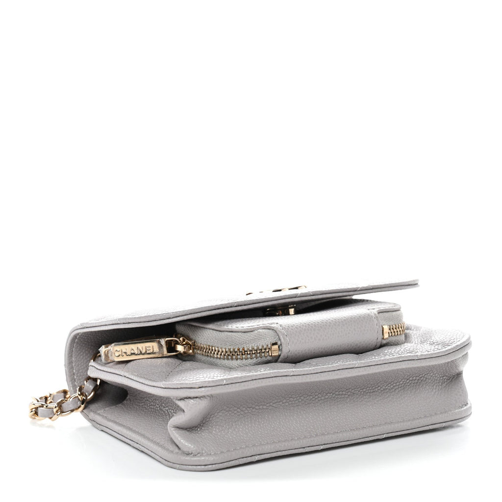 Chanel Caviar Quilted Mini Business Affinity Flap Grey