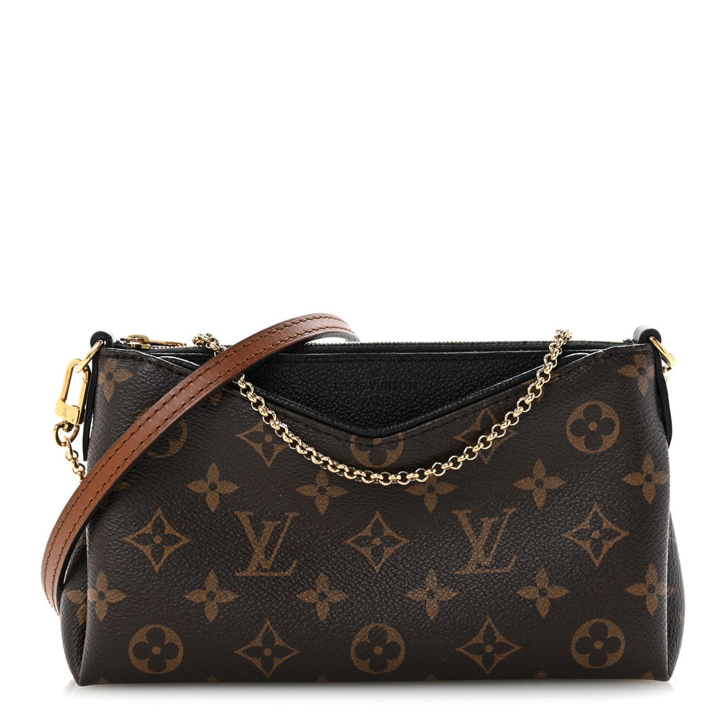 Louis Vuitton Monogram Pallas Clutch Black