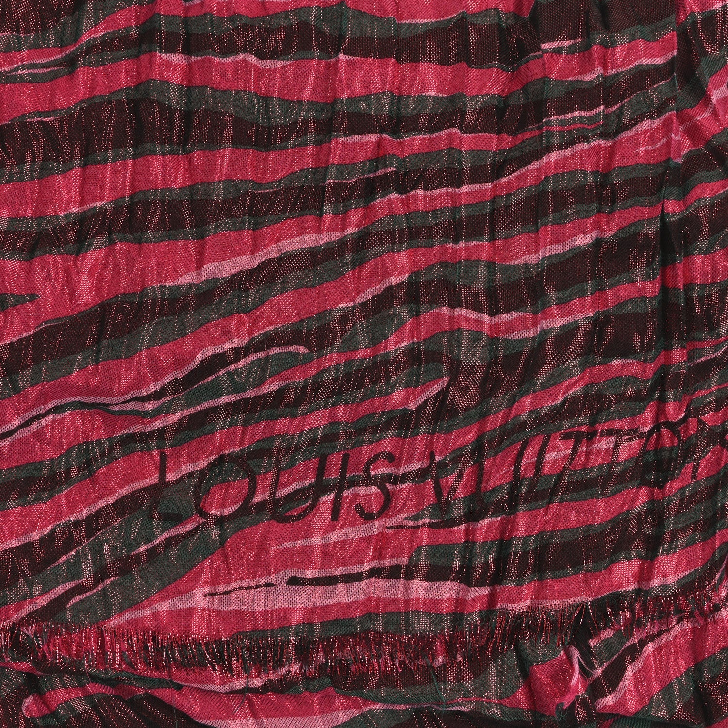 Louis Vuitton Cashmere Silk Tigre Disco Stole Rose
